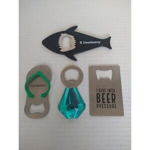 Lot of 4 Bottle Openers collection advertising garage beach bar cave fun